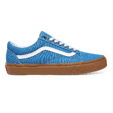 Vans Gum Old Skool Blue Classic Mens Womens - (Gum) Mediterranian Blue/True White VN0A4U3BWYZ Shoes