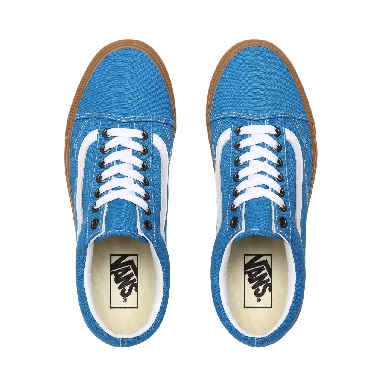 Vans Gum Old Skool Blue Classic Mens Womens - (Gum) Mediterranian Blue/True White VN0A4U3BWYZ Shoes