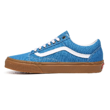 Vans Gum Old Skool Blue Classic Mens Womens - (Gum) Mediterranian Blue/True White VN0A4U3BWYZ Shoes