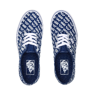 Vans Logo Repeat Authentic Blue Classic Mens Womens - (Logo Repeat) True Blue/True White VN0A2Z5IWH8 Shoes