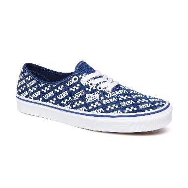 Vans Logo Repeat Authentic Blue Classic Mens Womens - (Logo Repeat) True Blue/True White VN0A2Z5IWH8 Shoes