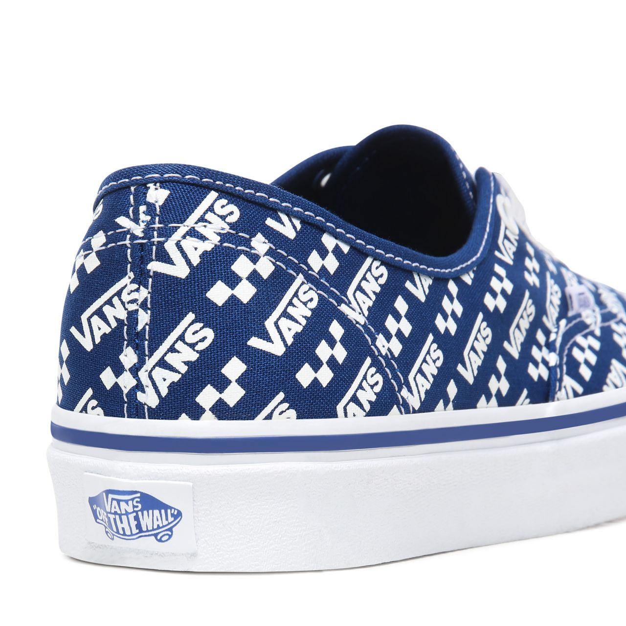 Vans Logo Repeat Authentic Blue Classic Mens Womens - (Logo Repeat) True Blue/True White VN0A2Z5IWH8 Shoes