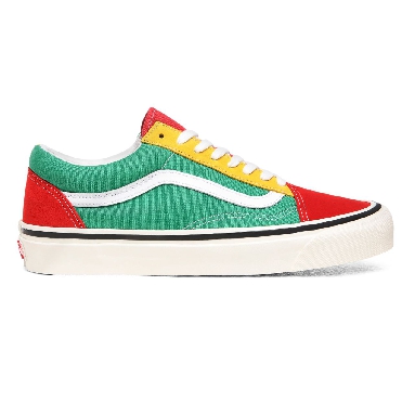 Vans Anaheim Factory Old Skool 36 DX Multicolour Classic Mens Womens - (Anaheim Factory) Og Red/Og Emerald/Og Yellow VN0A38G2XFM Shoes