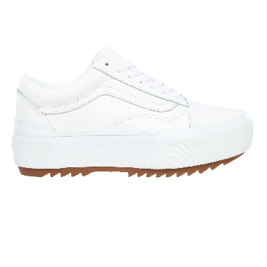 Vans Leather Old Skool Stacked White Classic Womens - (Leather) True White/True White VN0A4U15OER Shoes