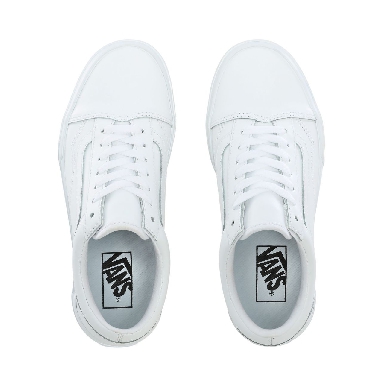 Vans Leather Old Skool Stacked White Classic Womens - (Leather) True White/True White VN0A4U15OER Shoes