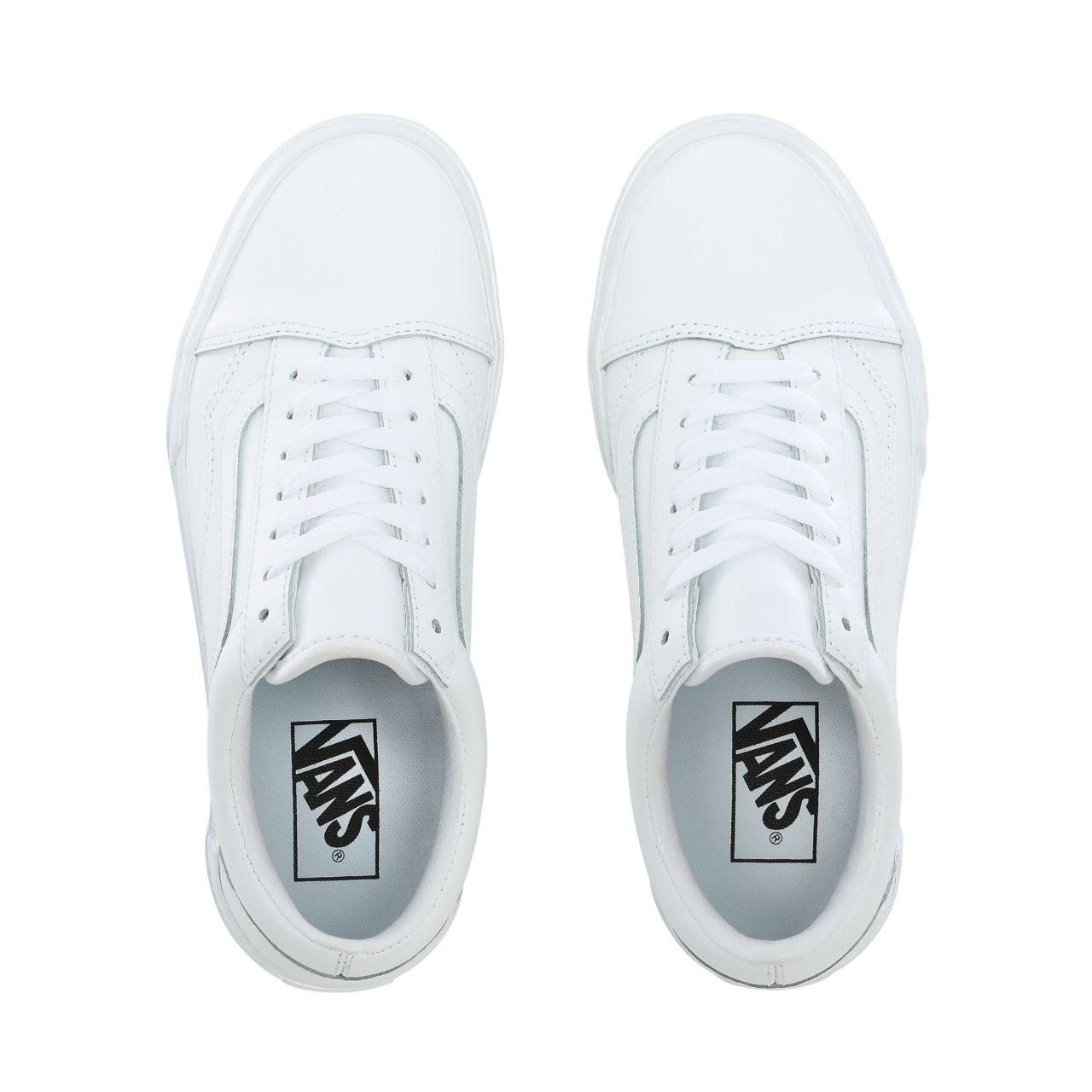 Vans Leather Old Skool Stacked White Classic Womens - (Leather) True White/True White VN0A4U15OER Shoes