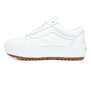 Vans Leather Old Skool Stacked White Classic Womens - (Leather) True White/True White VN0A4U15OER Shoes