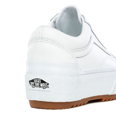 Vans Leather Old Skool Stacked White Classic Womens - (Leather) True White/True White VN0A4U15OER Shoes