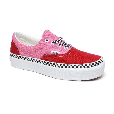 Vans 2-Tone Era Platform Red Classic Womens - (2-Tone) Chili Pepper/Fuchsia Pink VN0A3WLUWVX Shoes