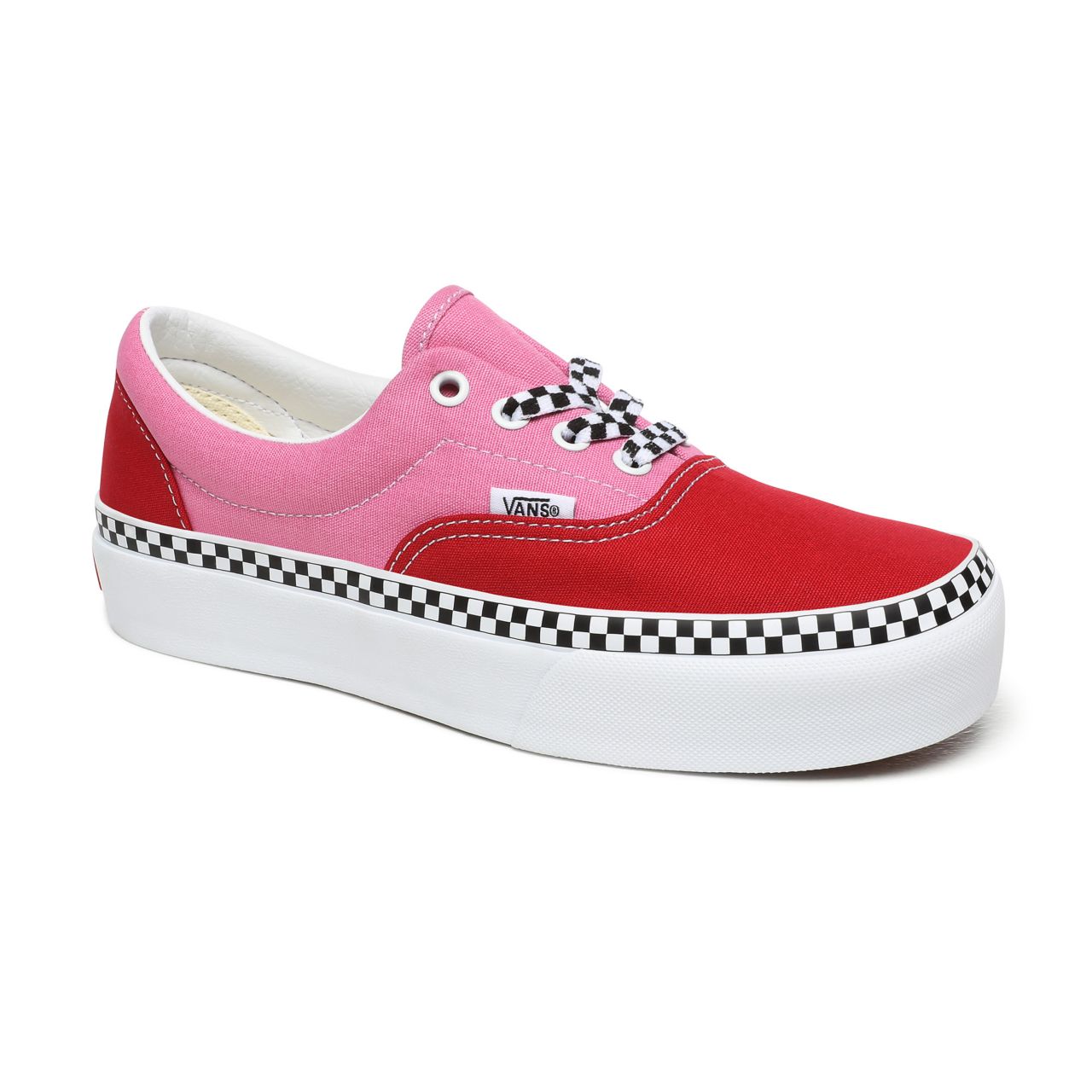 Vans 2-Tone Era Platform Red Classic Womens - (2-Tone) Chili Pepper/Fuchsia Pink VN0A3WLUWVX Shoes