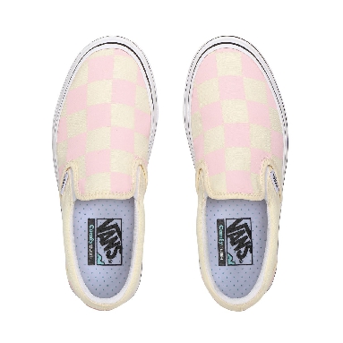 Vans Big Classics Checker Super ComfyCush Slip-On White Classic Womens - (Big Classics Checker) Blushing Bride/Off White Check VN0A4U1FXT5 Shoes