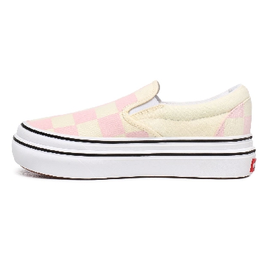 Vans Big Classics Checker Super ComfyCush Slip-On White Classic Womens - (Big Classics Checker) Blushing Bride/Off White Check VN0A4U1FXT5 Shoes