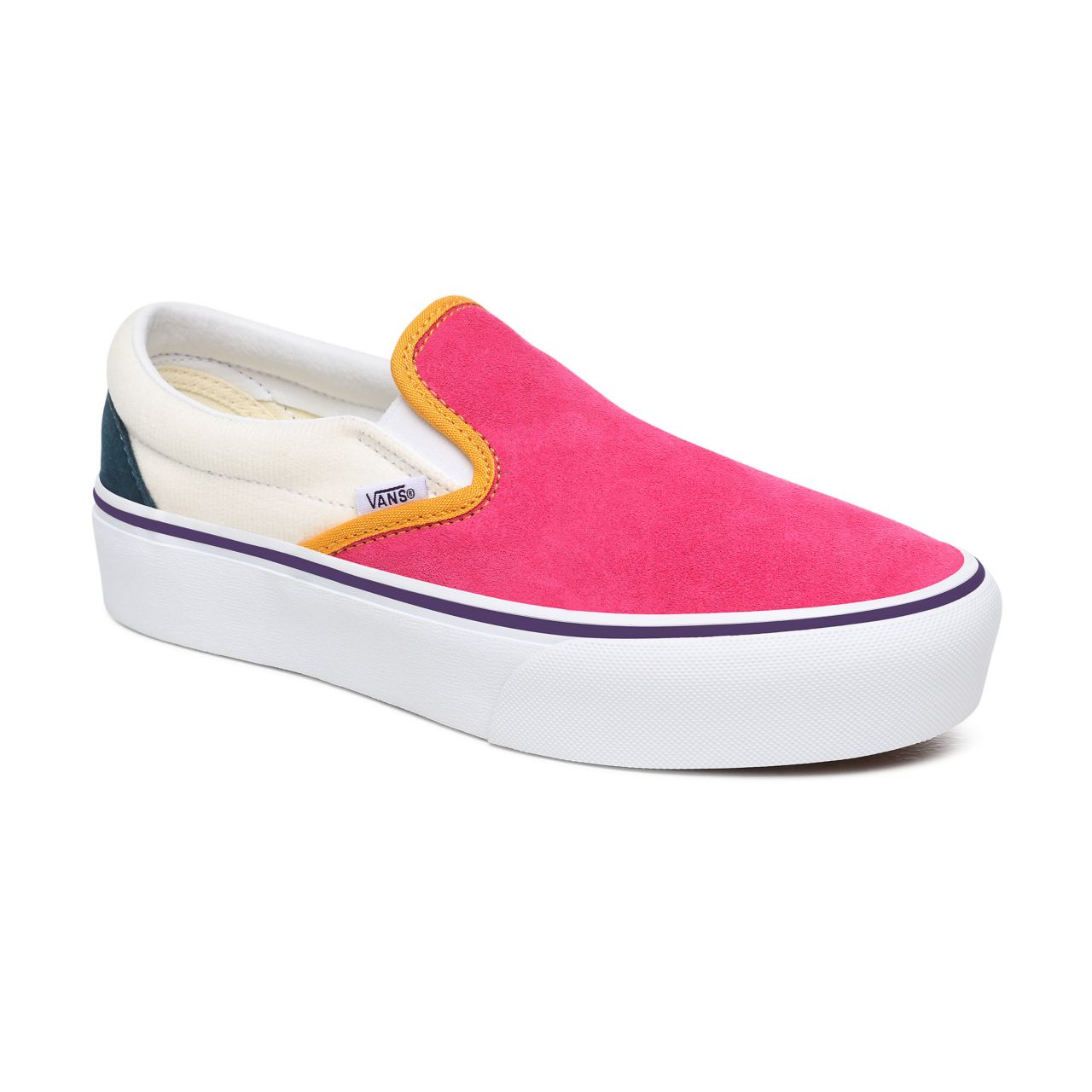 Vans Mini Cord Classic Slip-On Platform Multicolour Classic Womens - (Mini Cord) Multi/True White VN0A3JEZWVY Shoes