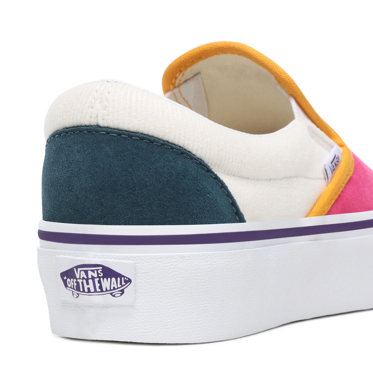 Vans Mini Cord Classic Slip-On Platform Multicolour Classic Womens - (Mini Cord) Multi/True White VN0A3JEZWVY Shoes