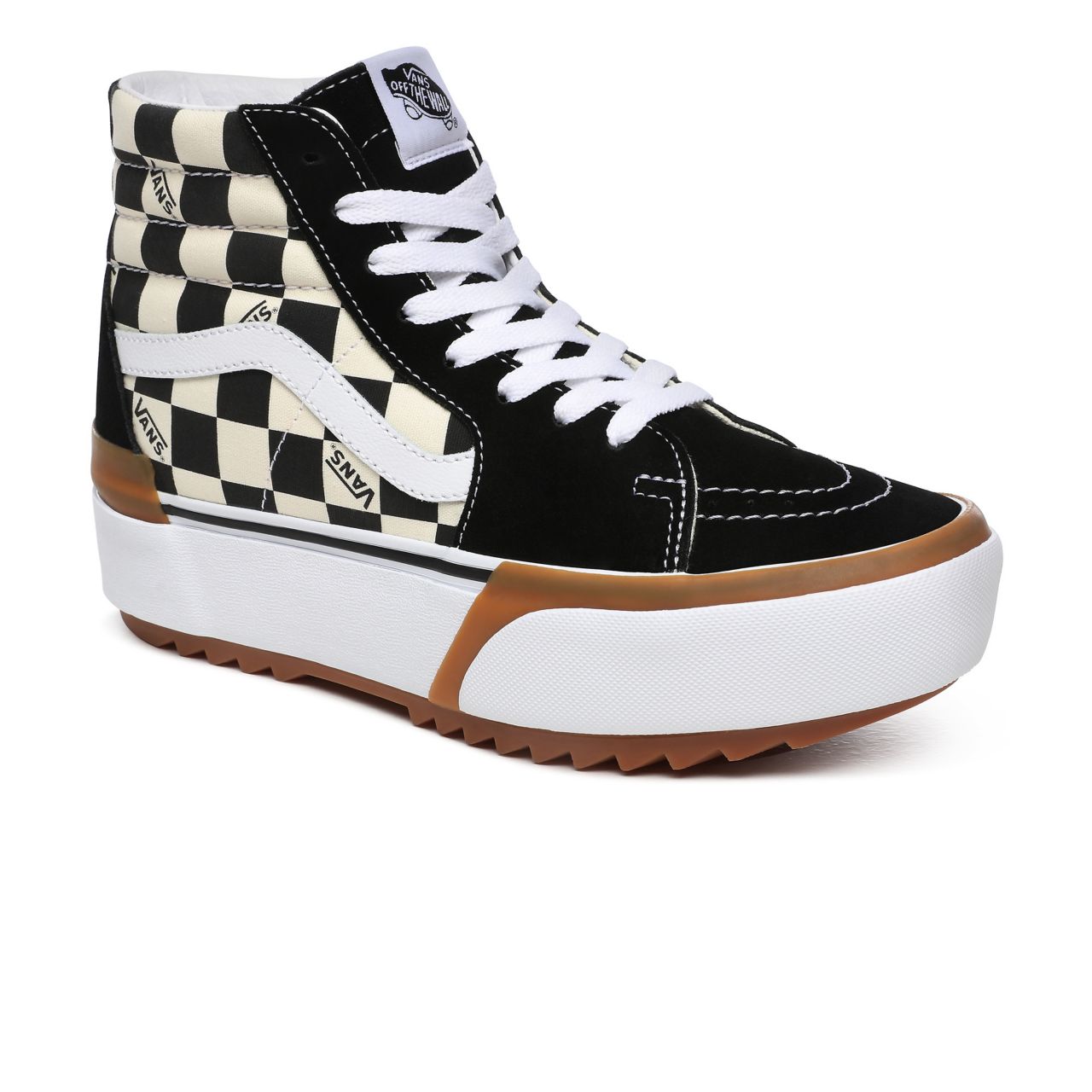 Vans Checkerboard Sk8-Hi Stacked Multicolour Classic Womens - (Checkerboard) Multi/True White VN0A4BTWVLV Shoes