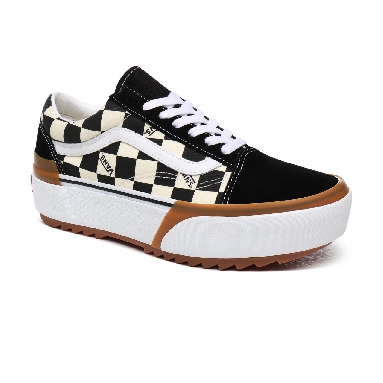 Vans Checkerboard Old Skool Stacked Multicolour Classic Womens - (Checkerboard) Multi/True White VN0A4U15VLV Shoes