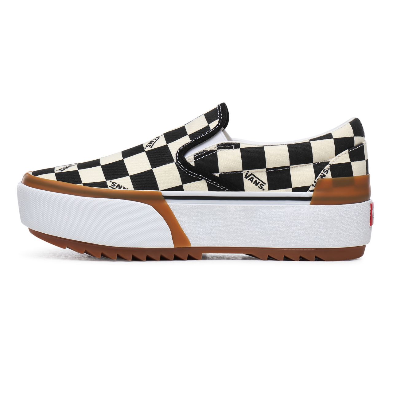 Vans Checkerboard Classic Slip-On Stacked Multicolour Classic Womens - (Checkerboard) Multi/True White VN0A4TZVVLV Shoes