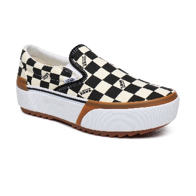 Vans Checkerboard Classic Slip-On Stacked Multicolour Classic Womens - (Checkerboard) Multi/True White VN0A4TZVVLV Shoes