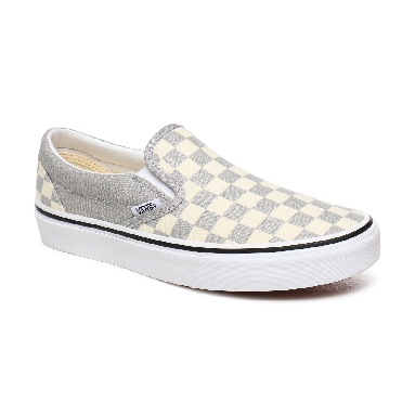 Vans Checkerboard Classic Slip-On Grey Classic Womens - (Checkerboard) Silver/True White VN0A4U38WS3 Shoes