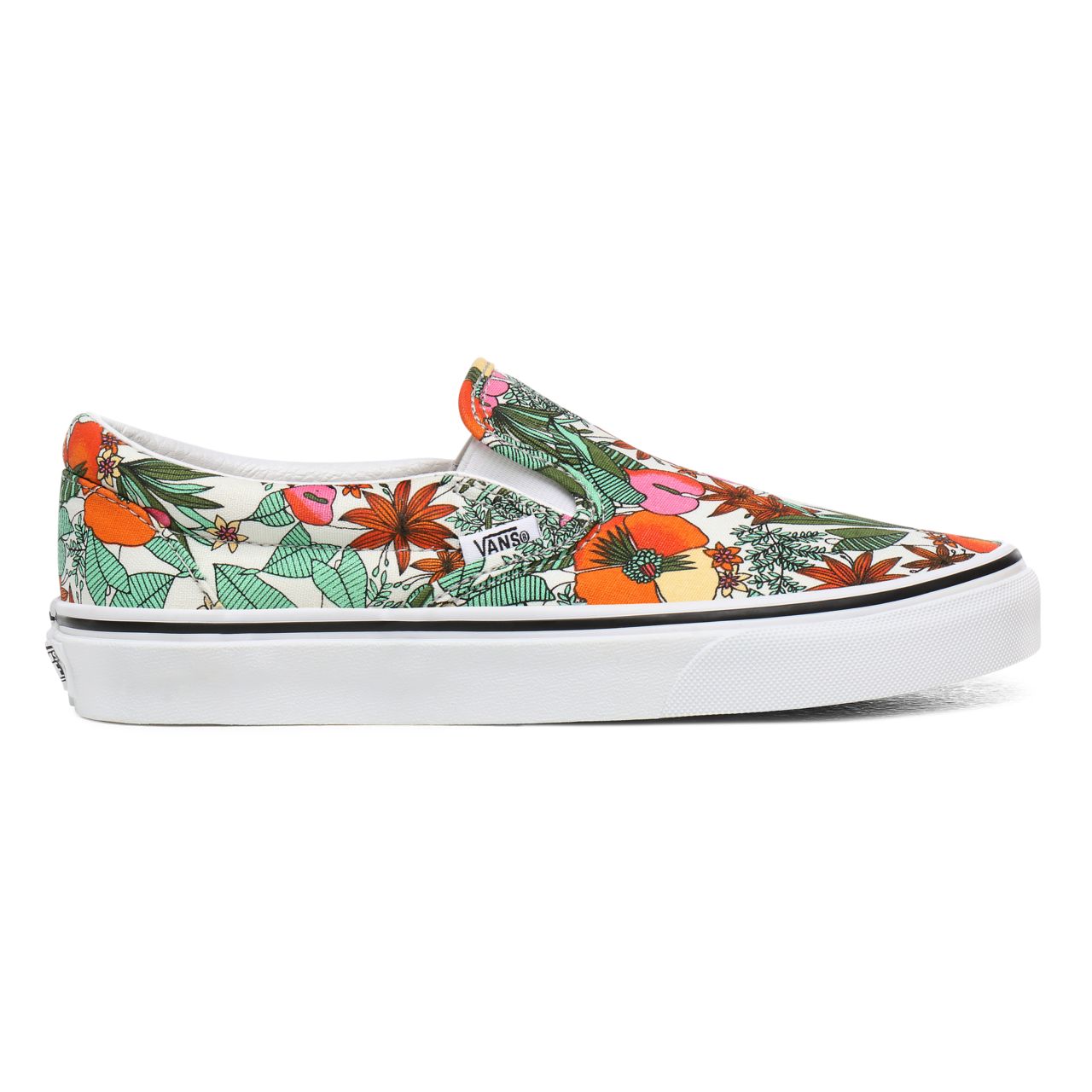 Vans Multi Tropic Classic Slip-On Multicolour Classic Womens - (Multi Tropic) Bit Of Blue/True White VN0A4U38WS9 Shoes