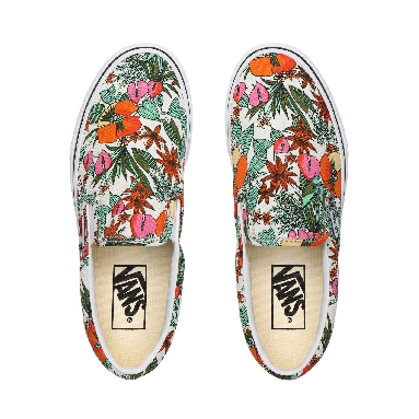 Vans Multi Tropic Classic Slip-On Multicolour Classic Womens - (Multi Tropic) Bit Of Blue/True White VN0A4U38WS9 Shoes