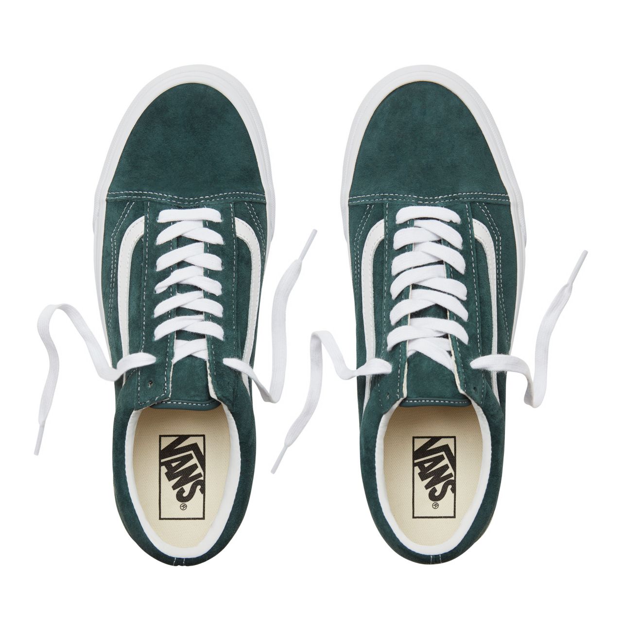 Vans Suede Old Skool Classic Mens Womens - (Pig Suede) Darkest Spruce/True White VA38G1U5J Shoes