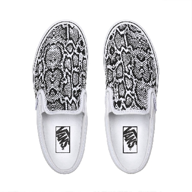 Vans Python Classic Slip-On Black Classic Womens - (Python) White/True White VN0A4U38WTQ Shoes