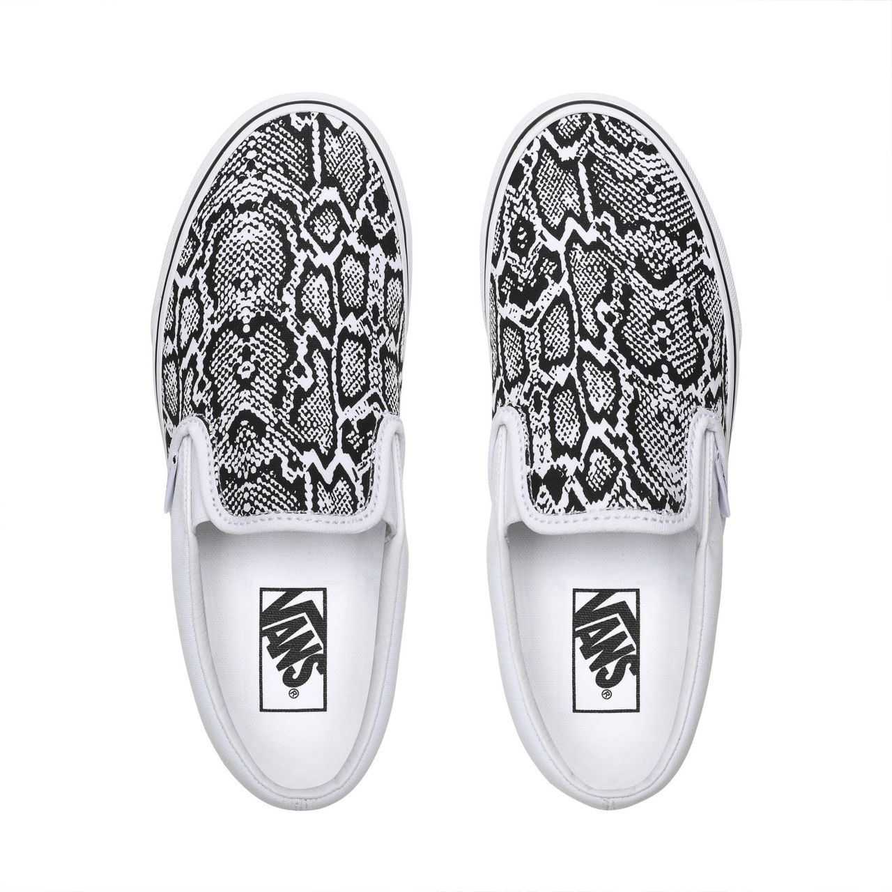 Vans Python Classic Slip-On Black Classic Womens - (Python) White/True White VN0A4U38WTQ Shoes