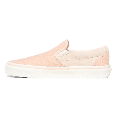 Vans Multi Woven Classic Slip-On Pink Classic Womens - (Multi Woven) Creme De Peche/Snow White VN0A4U38WSZ Shoes