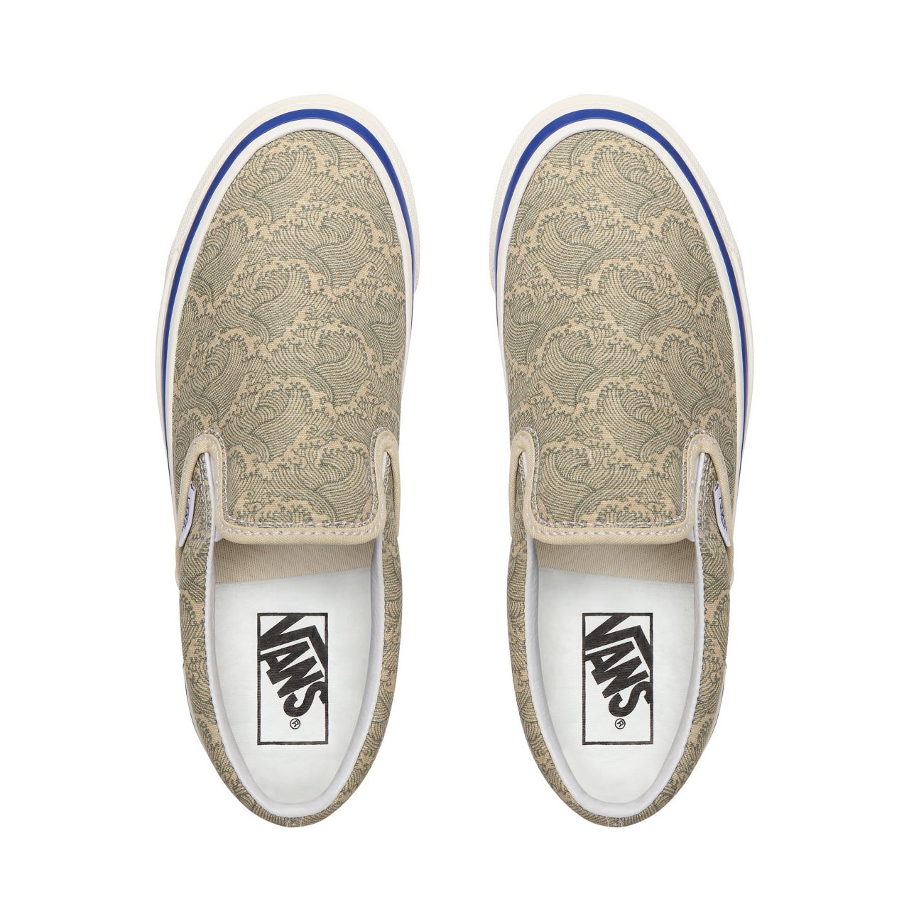 Vans Anaheim Factory Classic Slip-On 98 DX Beige Classic Womens - (Anaheim Factory) Og Wave/Og Cream VN0A3JEXWVR Shoes