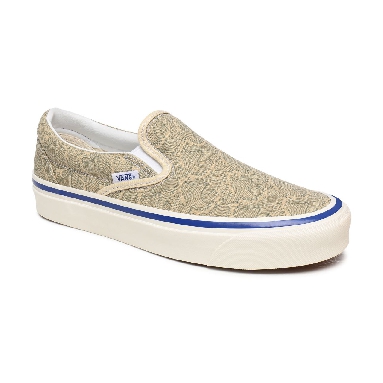 Vans Anaheim Factory Classic Slip-On 98 DX Beige Classic Womens - (Anaheim Factory) Og Wave/Og Cream VN0A3JEXWVR Shoes