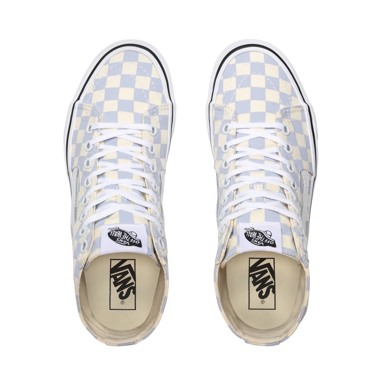 Vans Checkerboard Sk8-Hi Tapered Blue Classic Womens - (Checkerboard) Zen Blue/True White VN0A4U16XHX Shoes