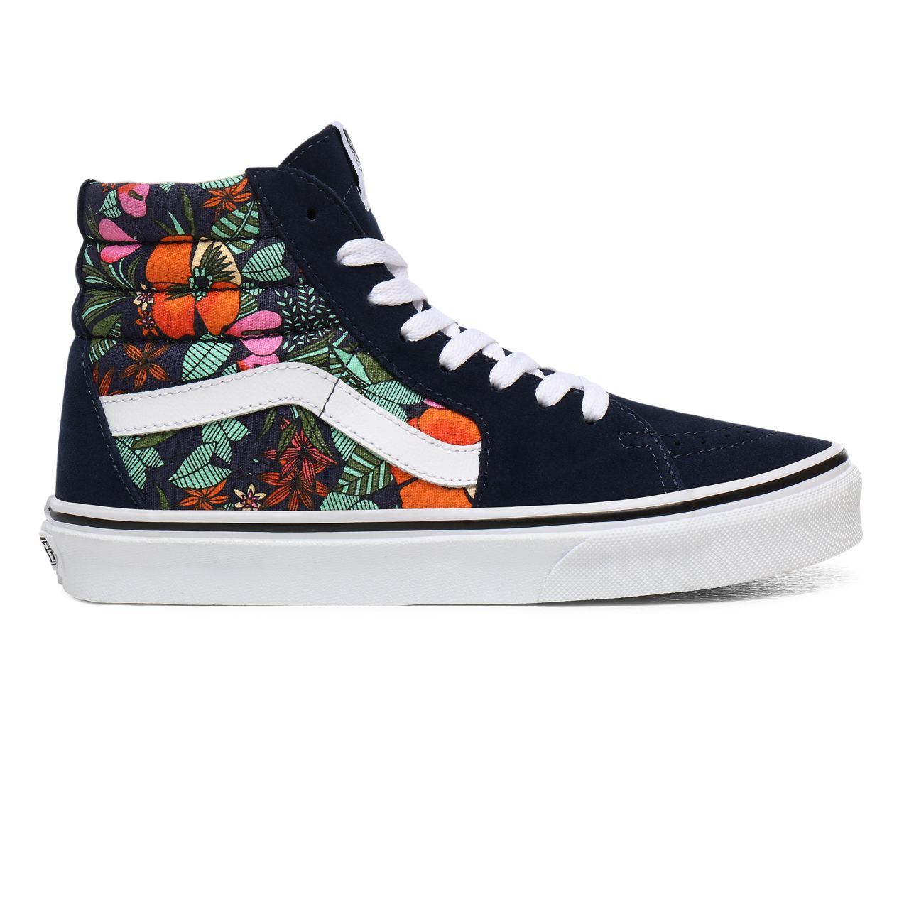 Vans Multi Tropic Sk8-Hi Multicolour Classic Womens - (Multi Tropic) Dress Blues/True White VN0A4U3CWH9 Shoes