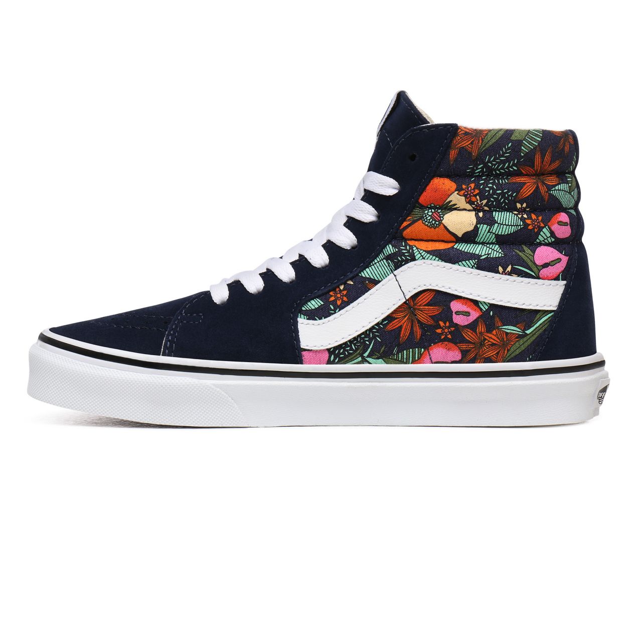 Vans Multi Tropic Sk8-Hi Multicolour Classic Womens - (Multi Tropic) Dress Blues/True White VN0A4U3CWH9 Shoes