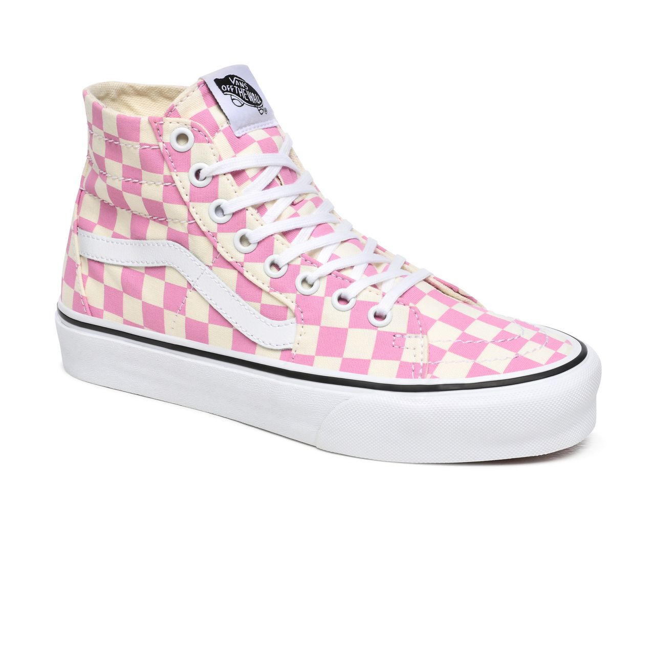 Vans Checkerboard Sk8-Hi Tapered Pink Classic Womens - (Checkerboard) Fuchsia Pink/True White VN0A4U16XHV Shoes