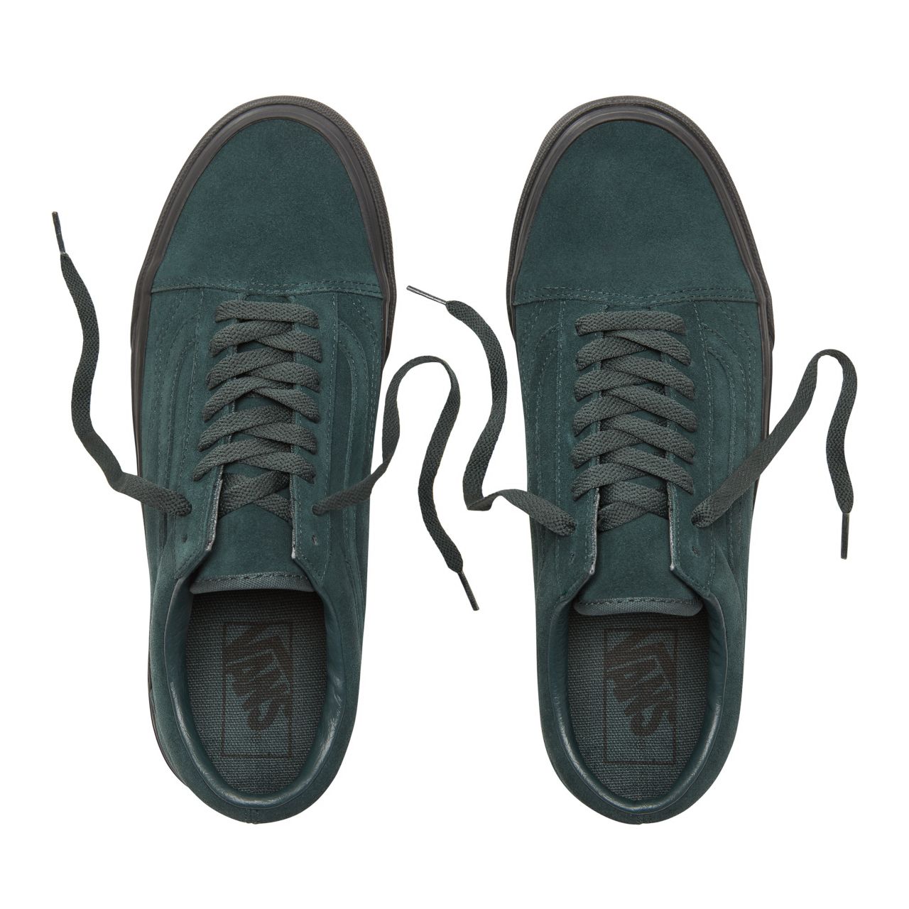 Vans Suede Black Outsole Old Skool Classic Mens Womens - (Black Outsole) Darkest Spruce/Black VA38G1U8U Shoes