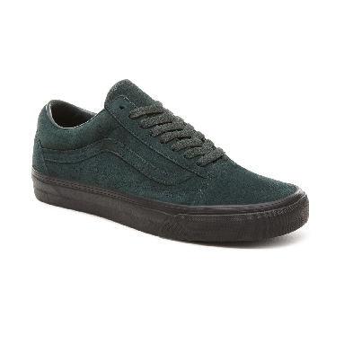 Vans Suede Black Outsole Old Skool Classic Mens Womens - (Black Outsole) Darkest Spruce/Black VA38G1U8U Shoes