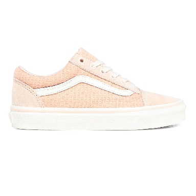 Vans Multi Woven Old Skool Pink Classic Womens - (Multi Woven) Creme De Peche/Snow White VN0A4U3BXF4 Shoes