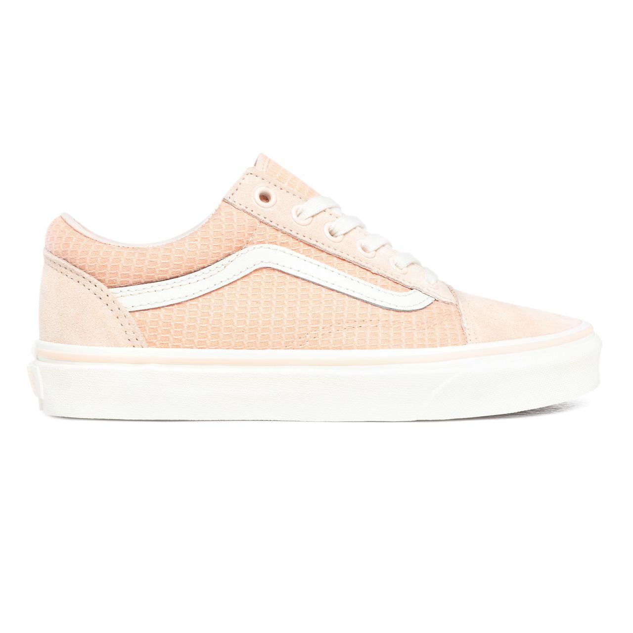 Vans Multi Woven Old Skool Pink Classic Womens - (Multi Woven) Creme De Peche/Snow White VN0A4U3BXF4 Shoes