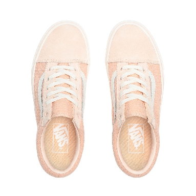 Vans Multi Woven Old Skool Pink Classic Womens - (Multi Woven) Creme De Peche/Snow White VN0A4U3BXF4 Shoes