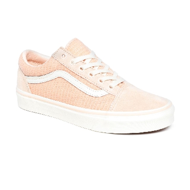 Vans Multi Woven Old Skool Pink Classic Womens - (Multi Woven) Creme De Peche/Snow White VN0A4U3BXF4 Shoes