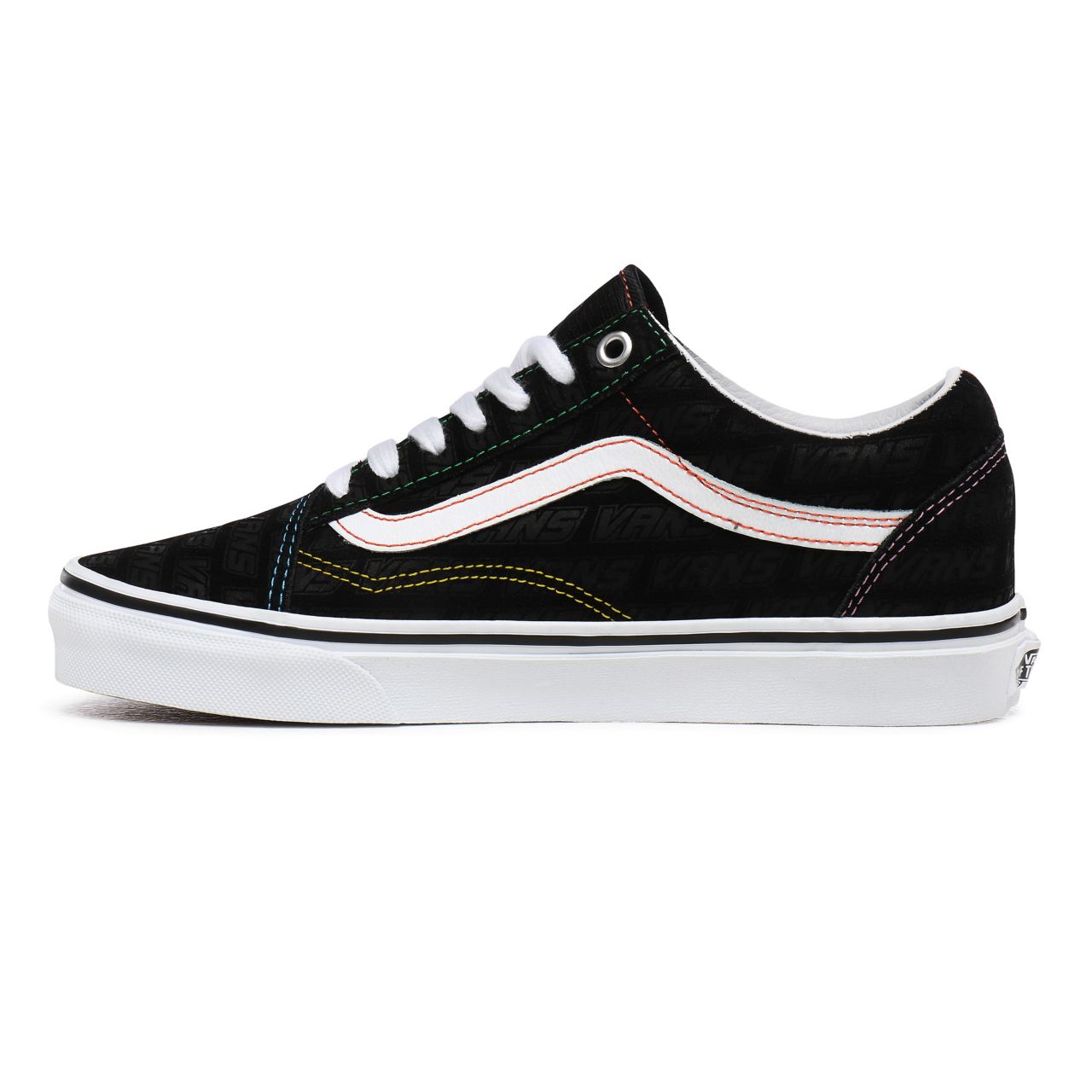 Vans Emboss Old Skool Black Classic Womens - (Vans Emboss) Black/True White VN0A4U3BX00 Shoes