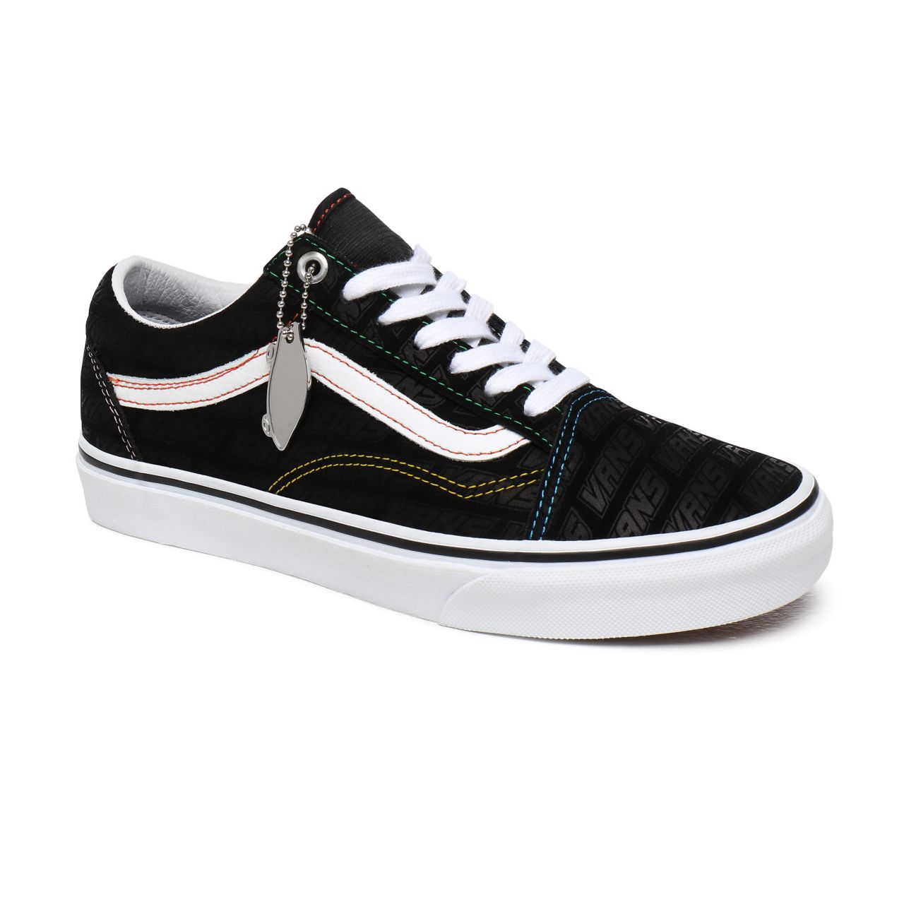 Vans Emboss Old Skool Black Classic Womens - (Vans Emboss) Black/True White VN0A4U3BX00 Shoes