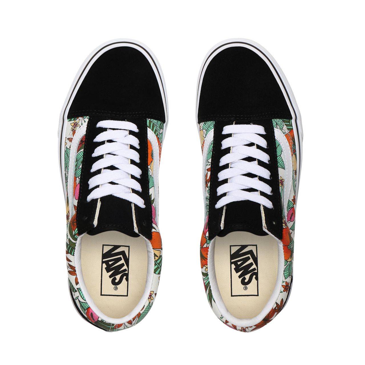 Vans Multi Tropic Old Skool Multicolour Classic Womens - (Multi Tropic) Black/True White VN0A4U3BXF3 Shoes